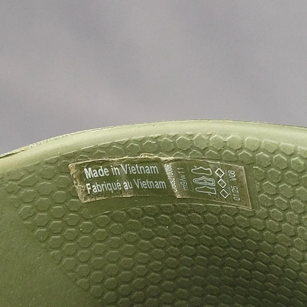 Crocs Unisex Classic Slides 2.0 Army Green Spellout‎ Mens 9 Womens 11